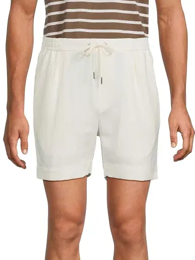 Ralph Lauren Purple Label Men's Silk-Linen Drawstring Shorts | Thumbnail 3 Ralph Lauren Purple Label Men's Silk-Linen Drawstring Shorts | Thumbnail 3
