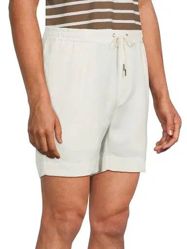 Ralph Lauren Purple Label Men's Silk-Linen Drawstring Shorts | Thumbnail 4 Ralph Lauren Purple Label Men's Silk-Linen Drawstring Shorts | Thumbnail 4
