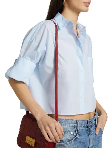 TWP Women's Next Ex Poplin Cropped Shirt - Baby Blue - Size Medium | Thumbnail 6