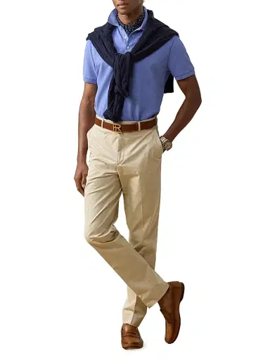 Ralph Lauren Purple Label Men's Custom Slim-Fit Piqué Polo Shirt - Periwinkle | Thumbnail 2