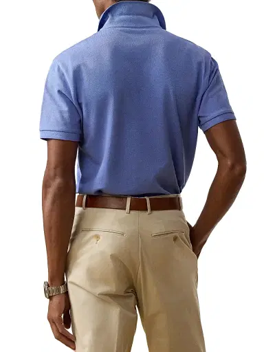 Ralph Lauren Purple Label Men's Custom Slim-Fit Piqué Polo Shirt - Periwinkle | Thumbnail 4