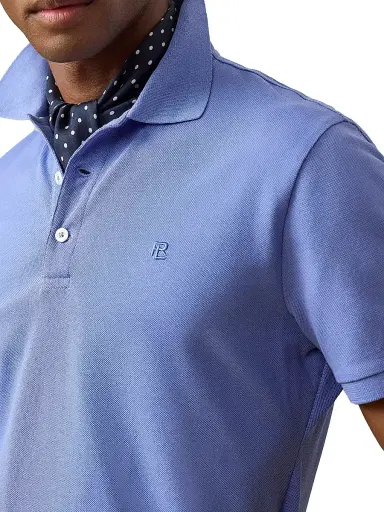 Ralph Lauren Purple Label Men's Custom Slim-Fit Piqué Polo Shirt - Periwinkle | Thumbnail 5