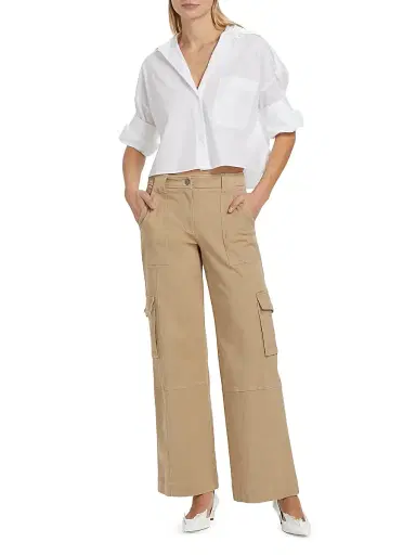 TWP Women's Next Ex Poplin Cropped Shirt - White - Size XS | Thumbnail 2 TWP Women's Next Ex Poplin Cropped Shirt - White - Size XS | Thumbnail 2