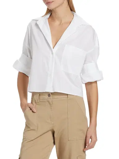 TWP Women's Next Ex Poplin Cropped Shirt - White - Size XS | Thumbnail 3 TWP Women's Next Ex Poplin Cropped Shirt - White - Size XS | Thumbnail 3