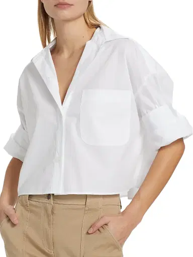 TWP Women's Next Ex Poplin Cropped Shirt - White - Size XS | Thumbnail 6 TWP Women's Next Ex Poplin Cropped Shirt - White - Size XS | Thumbnail 6