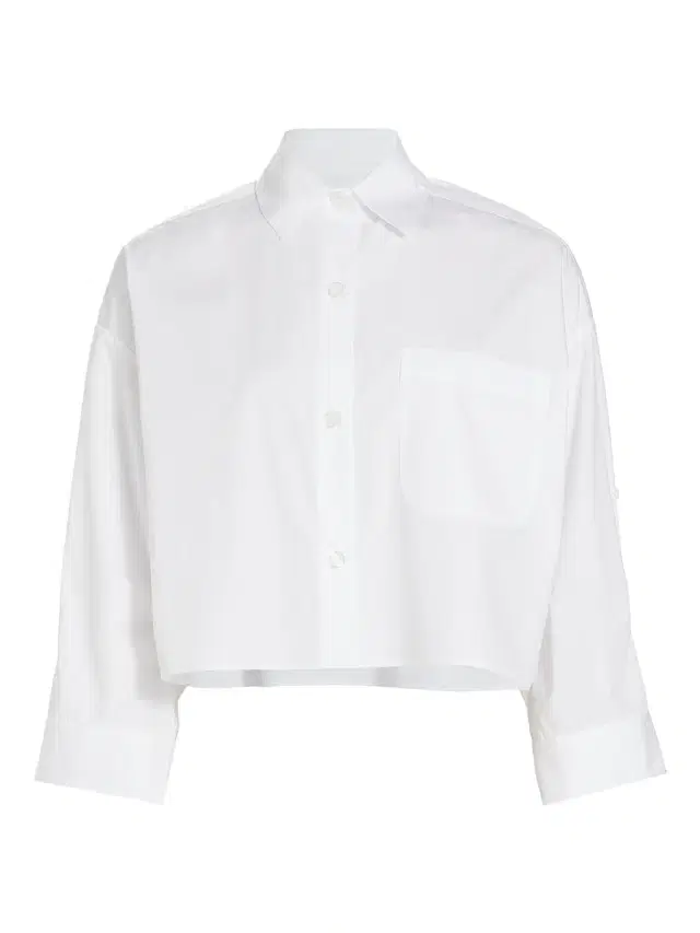 Women's Next Ex Poplin Cropped Shirt - White