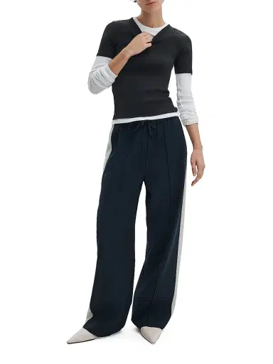 rag & bone Women's Essential Rib Stretch-Cotton Crewneck T-Shirt - Black - Size Large | Thumbnail 2 rag & bone Women's Essential Rib Stretch-Cotton Crewneck T-Shirt - Black - Size Large | Thumbnail 2