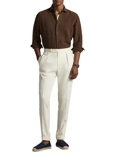 Polo Ralph Lauren Men's Slub Linen Button-Front Shirt - Dark Beech - Size XXL | Thumbnail 2
