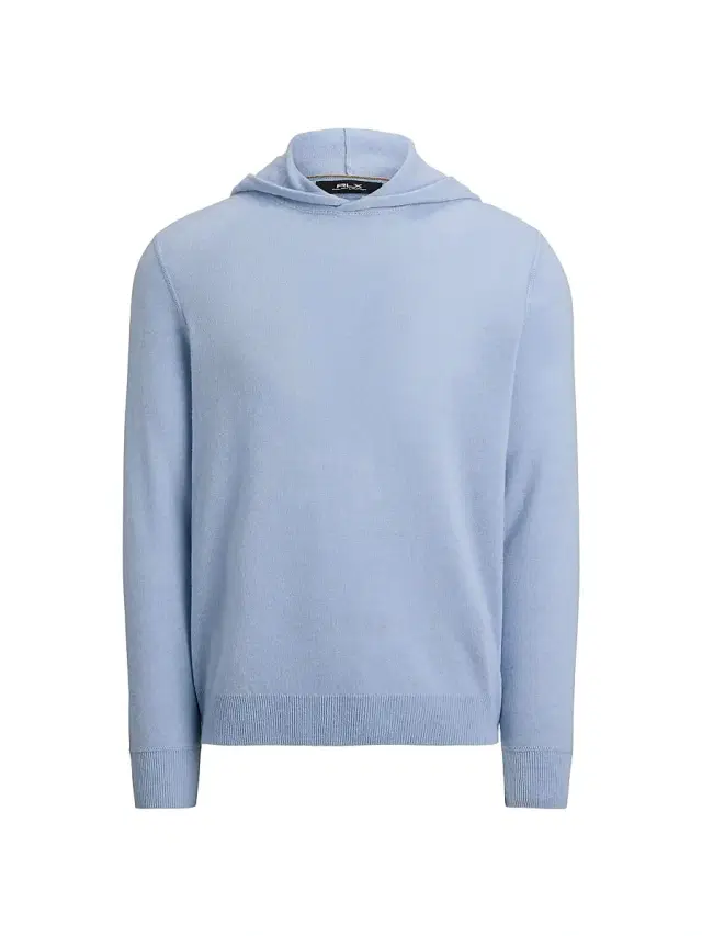 Men's Cashmere Knit Hoodie - Office Blue