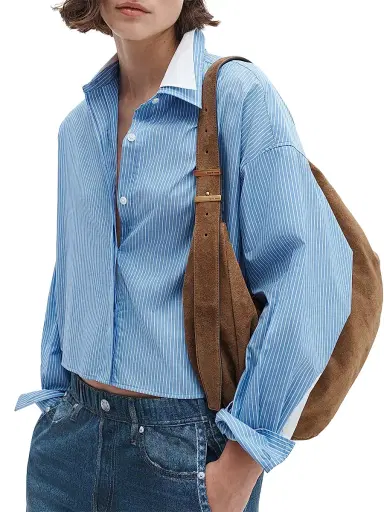 rag & bone Women's Marin Stripe Layered Cotton Shirt | Thumbnail 3 rag & bone Women's Marin Stripe Layered Cotton Shirt | Thumbnail 3