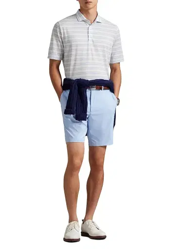 Polo Ralph Lauren Men's Tour Pique Striped Polo Shirt - Office Blue Ceramic White - Size XXL | Thumbnail 2 Polo Ralph Lauren Men's Tour Pique Striped Polo Shirt - Office Blue Ceramic White - Size XXL | Thumbnail 2