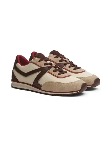 rag & bone Women's Retro Low-Top Leather Trainer Sneakers - Cream Dark Brown - Size 10 | Thumbnail 2