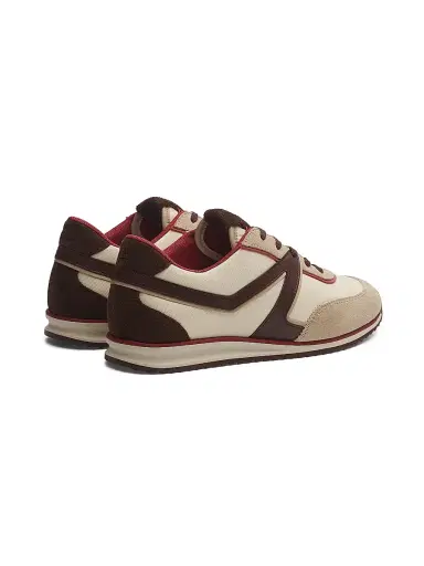 rag & bone Women's Retro Low-Top Leather Trainer Sneakers - Cream Dark Brown - Size 10 | Thumbnail 3