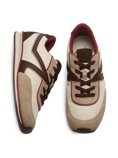 rag & bone Women's Retro Low-Top Leather Trainer Sneakers - Cream Dark Brown - Size 10 | Thumbnail 4