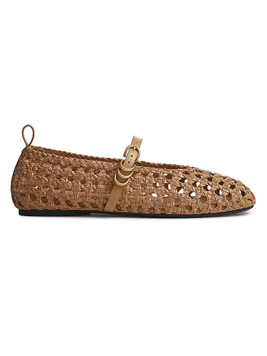 rag & bone Women's Spire Mary Jane Ballet Flats - Dark Natural - Size 11 | Thumbnail 1