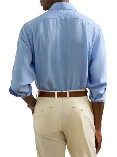 Ralph Lauren Purple Label Men's Linen Shirt - Light Blue - Size XL | Thumbnail 3