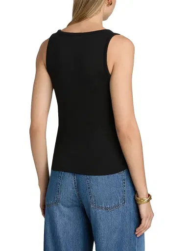 rag & bone Women's Jersey V-Neck Tank - Black - Size Large | Thumbnail 5