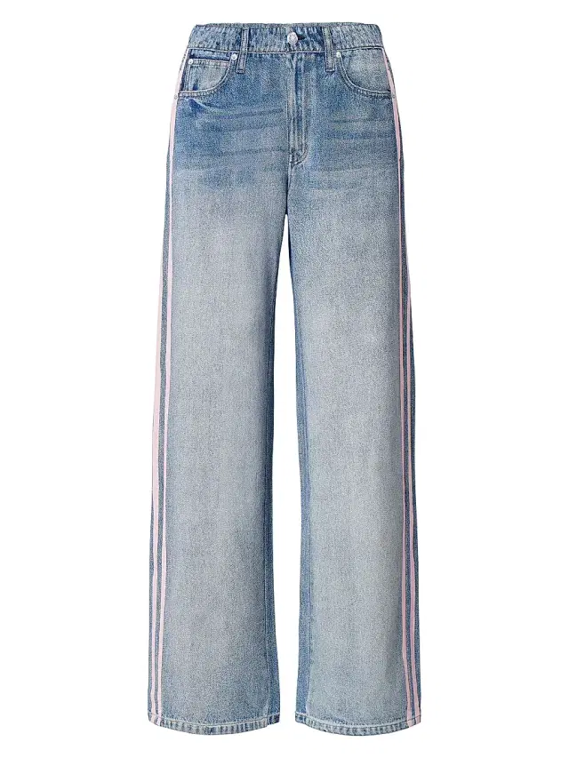 rag & bone Women's Miramar Cotton Terry Track Pants - Pink Stripe