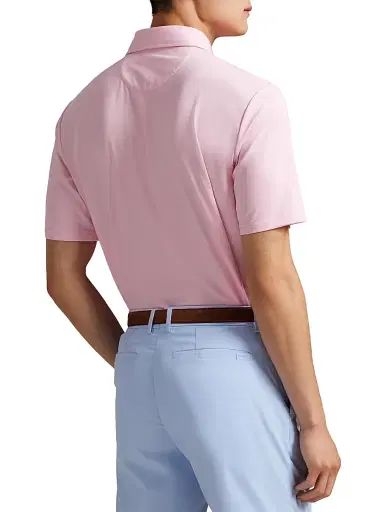 RLX Ralph Lauren Men's Lightweight Airflow Jersey Short-Sleeve Polo Shirt - Carmel Pink - Size XXL | Thumbnail 4 RLX Ralph Lauren Men's Lightweight Airflow Jersey Short-Sleeve Polo Shirt - Carmel Pink - Size XXL | Thumbnail 4