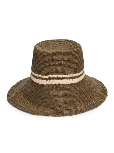 rag & bone Women's Jade Rollable Raffia Bucket Hat - Brown Natural - Size Medium | Thumbnail 2