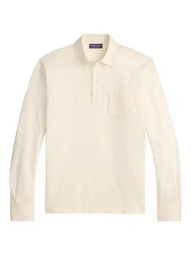 Ralph Lauren Purple Label Men's Cotton-Cashmere Piqué Polo Shirt - Classic Cream - Size XXL | Thumbnail 1 Ralph Lauren Purple Label Men's Cotton-Cashmere Piqué Polo Shirt - Classic Cream - Size XXL | Thumbnail 1