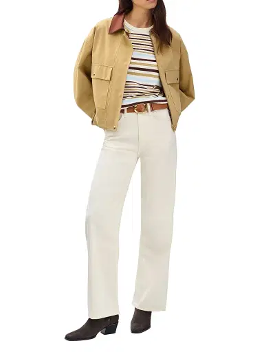 rag & bone Women's The Slub Striped Cotton T-Shirt - Ivory Multi - Size Medium | Thumbnail 2