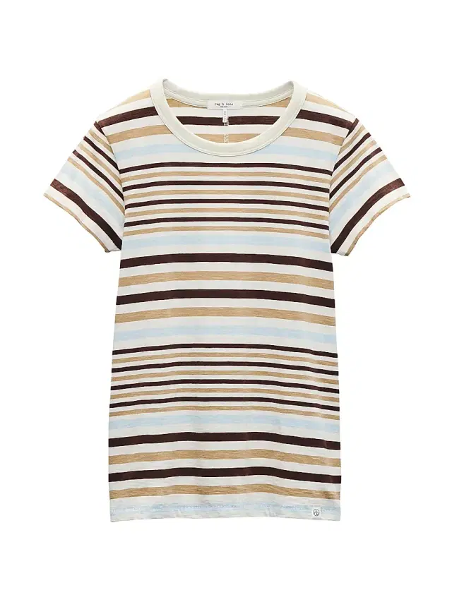 Women's The Slub Striped Cotton T-Shirt -  Multi