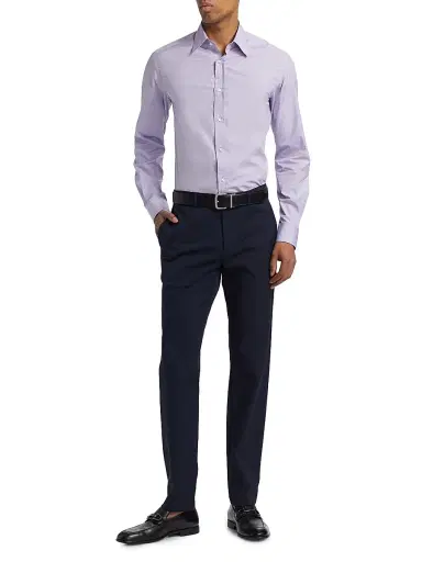 Ralph Lauren Purple Label Men's Solid Cotton Shirt - Lavender - Size 17 | Thumbnail 2