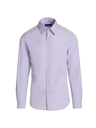 Ralph Lauren Purple Label Men's Solid Cotton Shirt - Lavender - Size 17 | Thumbnail 1