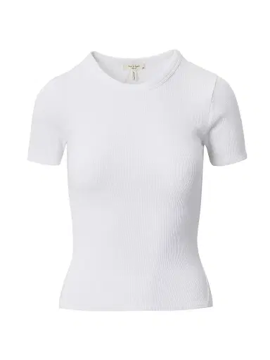 rag & bone Women's Essential Rib Stretch-Cotton Crewneck T-Shirt - White - Size XL | Thumbnail 1