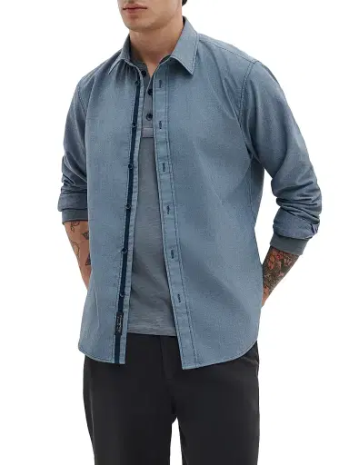 rag & bone Men's Tomlin Stretch Dobby Shirt - Salute | Thumbnail 3