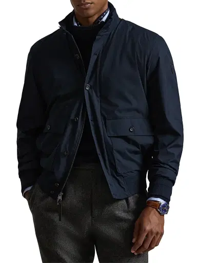 Polo Ralph Lauren Men's Gabardine Stand Collar Bomber Jacket - Collection Navy | Thumbnail 3 Polo Ralph Lauren Men's Gabardine Stand Collar Bomber Jacket - Collection Navy | Thumbnail 3