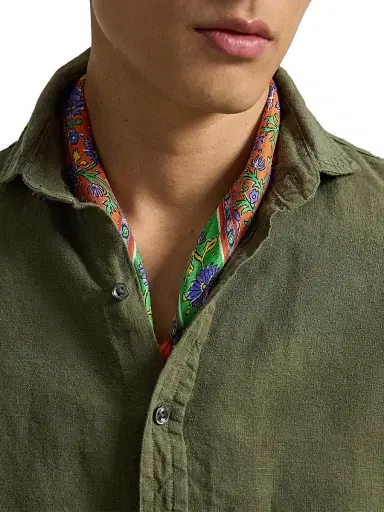 Polo Ralph Lauren Men's Linen Button-Front Shirt - New Olive - Size XXL | Thumbnail 5