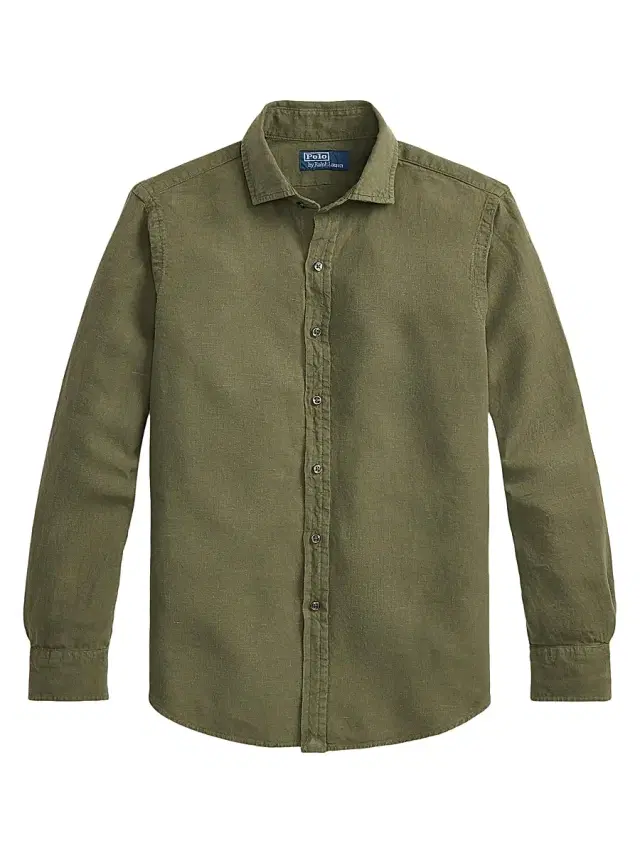 Polo Ralph Lauren Men's Linen Button-Front Shirt - New Olive