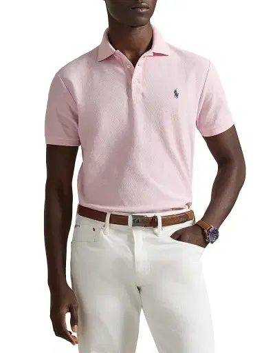 Polo Ralph Lauren Men's Honeycomb Cotton Polo Shirt - Bath Pink - Size XXL | Thumbnail 3 Polo Ralph Lauren Men's Honeycomb Cotton Polo Shirt - Bath Pink - Size XXL | Thumbnail 3