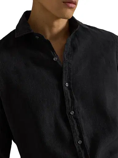 Polo Ralph Lauren Men's Linen Button-Front Shirt - Polo Black - Size XXL | Thumbnail 6