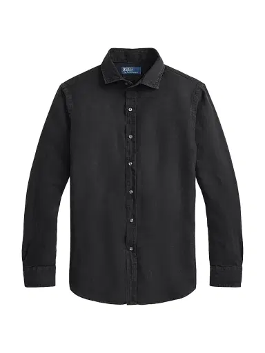 Polo Ralph Lauren Men's Linen Button-Front Shirt - Polo Black - Size XXL | Thumbnail 1