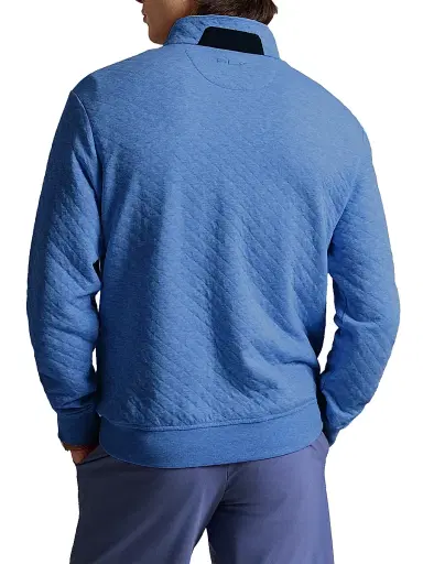 RLX Ralph Lauren Men's Quilted Double-Knit Quarter-Zip Sweatshirt - Fog Blue Heather - Size XXL | Thumbnail 3 RLX Ralph Lauren Men's Quilted Double-Knit Quarter-Zip Sweatshirt - Fog Blue Heather - Size XXL | Thumbnail 3