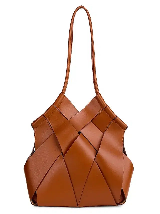 Ulla Johnson Women's Charlotte Basket-Weave Leather Shoulder Bag - Sierra