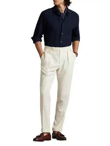 Polo Ralph Lauren Men's Textured Honeycomb Cotton Shirt | Thumbnail 2