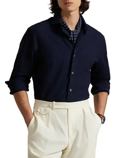 Polo Ralph Lauren Men's Textured Honeycomb Cotton Shirt | Thumbnail 3