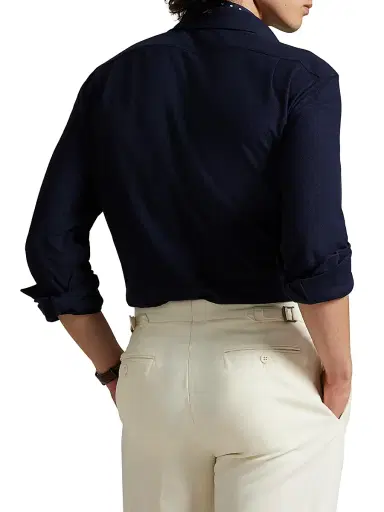 Polo Ralph Lauren Men's Textured Honeycomb Cotton Shirt | Thumbnail 4