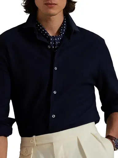 Polo Ralph Lauren Men's Textured Honeycomb Cotton Shirt | Thumbnail 5