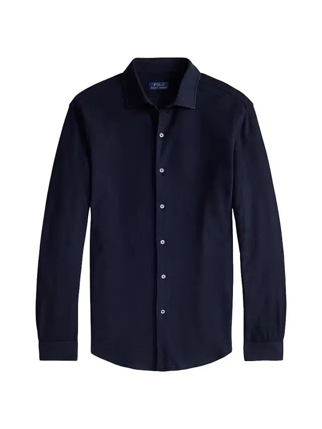 Polo Ralph Lauren Men's Textured Honeycomb Cotton Shirt - Navy