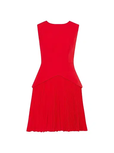 Milly Women's Haddy Pleated Minidress - True Red | Thumbnail 1 Milly Women's Haddy Pleated Minidress - True Red | Thumbnail 1