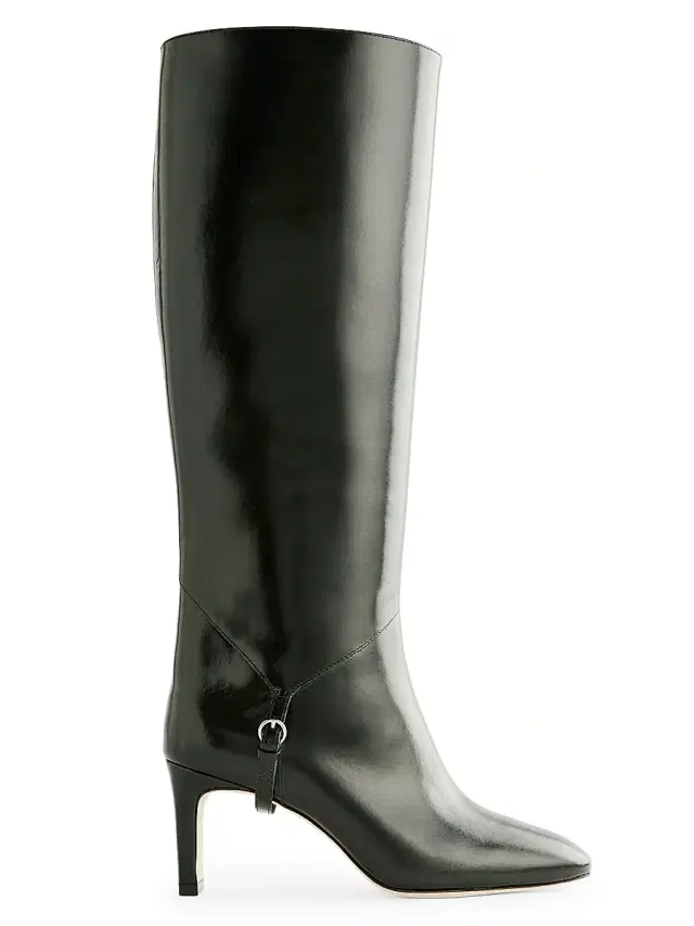 Reformation Women's Gaelle 5MM Leather Knee-High Boots - Black Leather