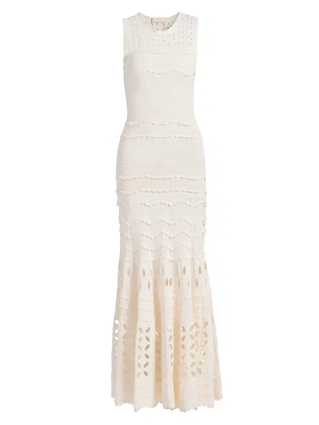 Ulla Johnson Women's Lakshmi Eyelet Maxi Dress - Cowrie
