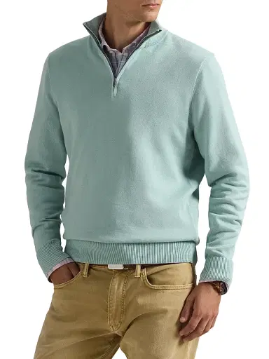 Polo Ralph Lauren Men's Cotton Quarter-Zip Sweater - Pale Blue - Size XXL | Thumbnail 3