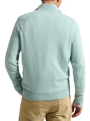 Polo Ralph Lauren Men's Cotton Quarter-Zip Sweater - Pale Blue - Size XXL | Thumbnail 4