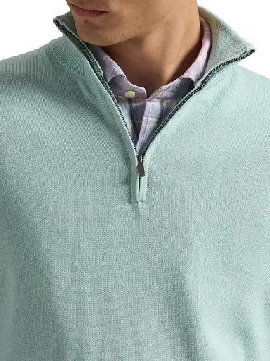 Polo Ralph Lauren Men's Cotton Quarter-Zip Sweater - Pale Blue - Size XXL | Thumbnail 5